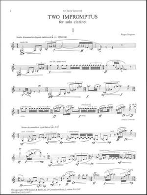 Steptoe: Two Impromptus for Solo Clarinet