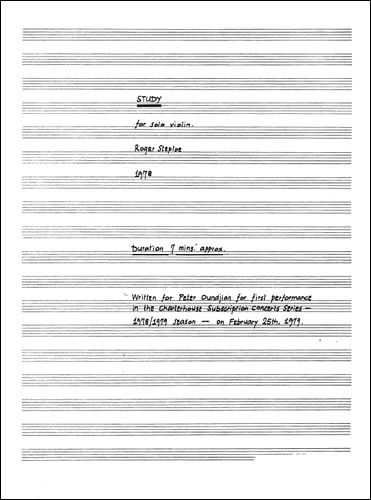 Steptoe: Study for Solo Violin