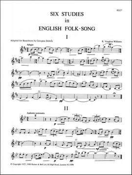 Vaughan Williams: Six Studies in English Folk Song. Basset Horn part