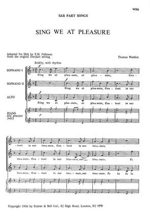 Weelkes: Sing we at pleasure