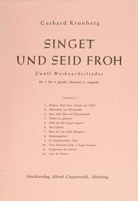 Gerhard Kronberg: Singet und seid froh; 12 Weihnachstlieder