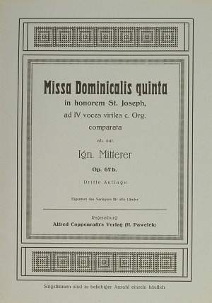 Mitterer: Missa Dominicalis quinta (Op.67b)