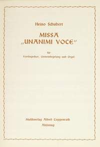 Schubert: Missa Unanimi voce