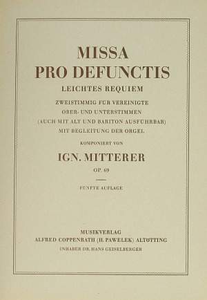 Mitterer: Missa pro defunctis