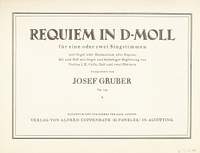 Gruber: Requiem in d-Moll (d-Moll)
