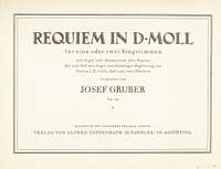 Gruber: Requiem in dMoll (dMoll)