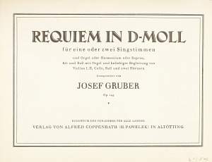 Gruber: Requiem in dMoll (dMoll)