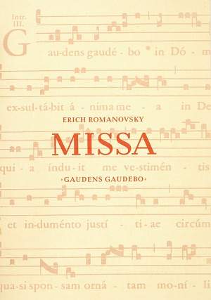 Romanovsky: Missa Gaudens gaudebo