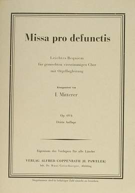 Mitterer: Missa pro defunctis