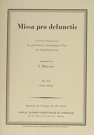 Mitterer: Missa pro defunctis