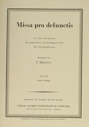 Mitterer: Missa pro defunctis