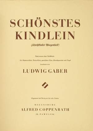 Gaber: Schönstes Kindlein (BDur)