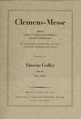 Goller: Missa in honorem St. Clementis (Op.66)