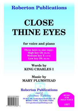 Plumstead: Close Thine Eyes (H/M/L Keys)