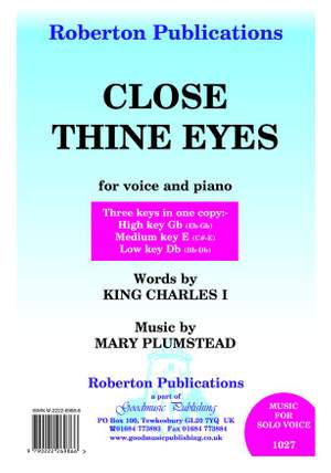 Plumstead: Close Thine Eyes (H/M/L Keys)