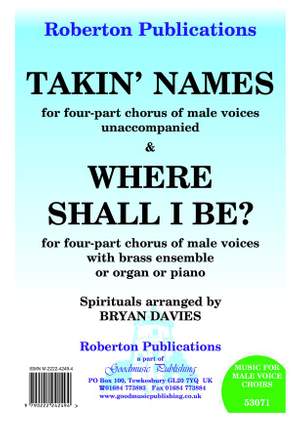 Davies B: Takin'names & Where Shall I Be?