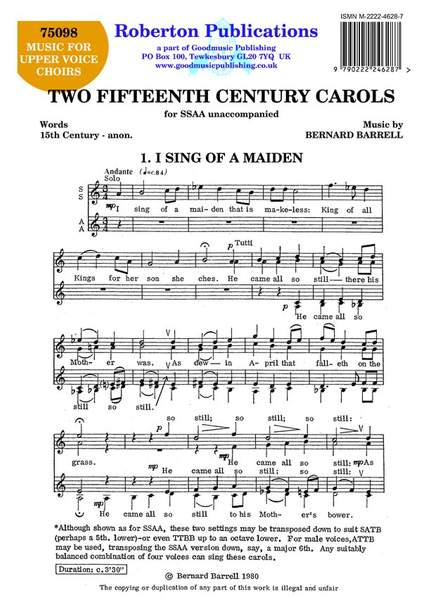 Barrell B: Two Fifteenth Century Carols