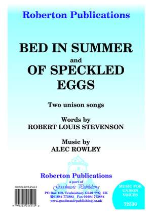 Rowley: Bed In Summer / Of Speckled Eggs