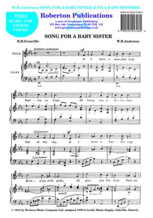Anderson: Song For A Baby Sister (E flat major)/To A Baby Brother (D major)