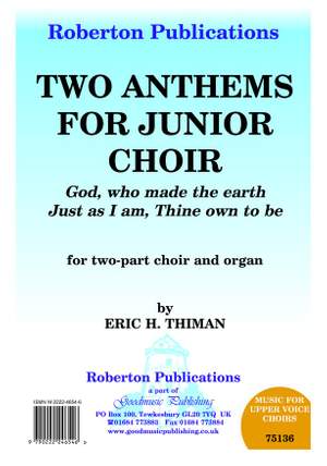 Thiman: Two Anthems For Junior Choir