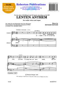 Benger: Lenten Anthem