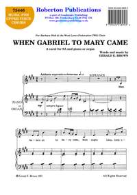 Brown G: When Gabriel To Mary Came