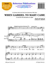 Brown G: When Gabriel To Mary Came