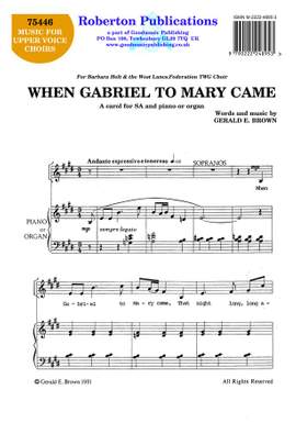 Brown G: When Gabriel To Mary Came