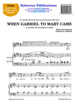 Brown G: When Gabriel To Mary Came