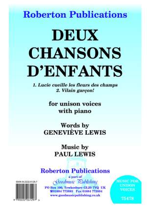Lewis P: Deux Chansons D'Enfants