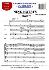 Naylor B: 9 Motets - No.1  (Advent)
