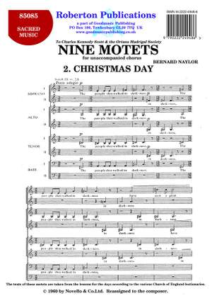 Naylor B: 9 Motets - No.2  (Christmas Day)