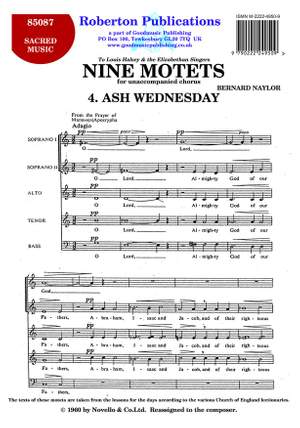 Naylor B: 9 Motets - No.4  (Ash Wednesday)