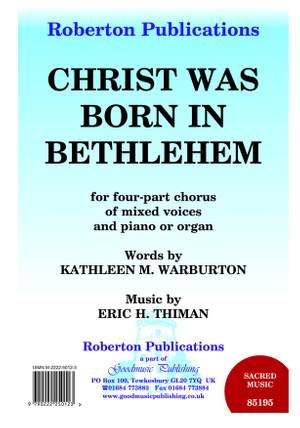 Thiman: Christ Was Born At Bethlehem