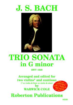 Bach Js: Trio Sonata In Gm Bwv 1029 (Cole)