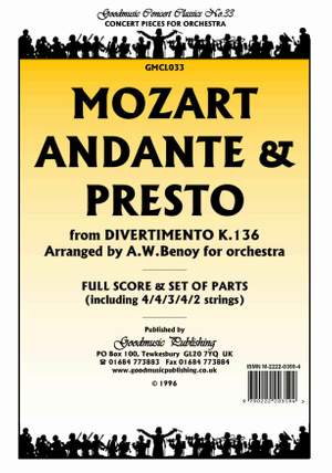 Mozart Wa: Andante & Presto (Benoy)