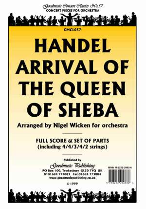 Handel Gf: Arrival Of Queen Of Sheba Pack