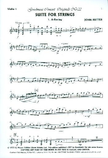 Rutter J: Suite For Strings Violin 1