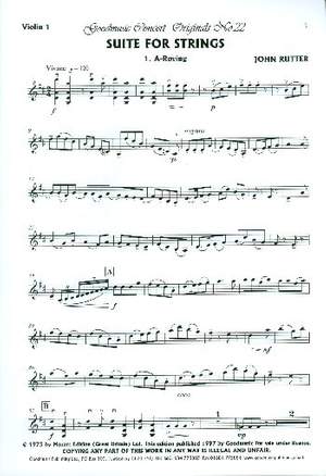 Rutter J: Suite For Strings Violin 1