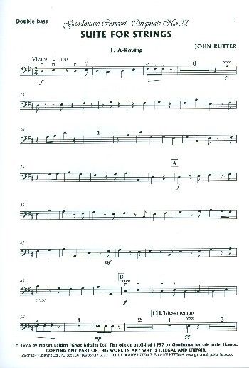 Rutter J: Suite For Strings Double Bass