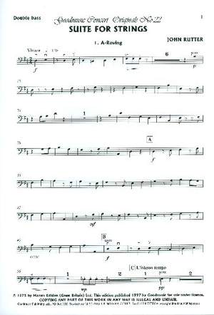 Rutter J: Suite For Strings Double Bass