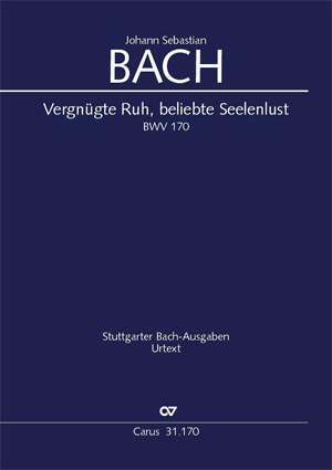 Bach J.S: Vergnügte Ruh BWV170 (Full Score)