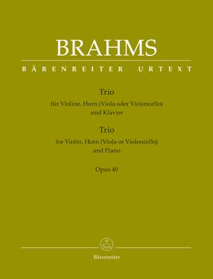 Brahms, J: Trio for Violin, Horn (Viola or Violoncello) and Piano op. 40 (Urtext)