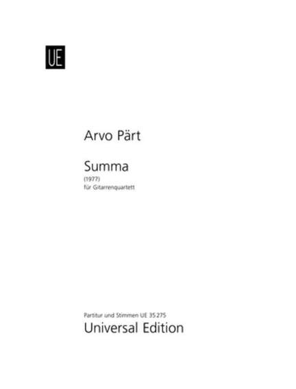Pärt, Arvo: Summa