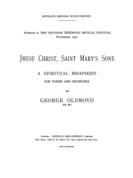 George Oldroyd: Jhesu Christ Saint Mary's Sone