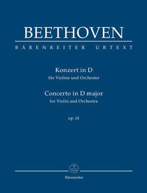 Beethoven, L: Concerto for Violin and Orchestra D major op. 61 (Urtext) (Study Score)