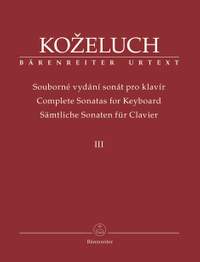 Kozeluch, L: Complete Sonatas for Keyboard Solo Vol. 3 (Urtext)