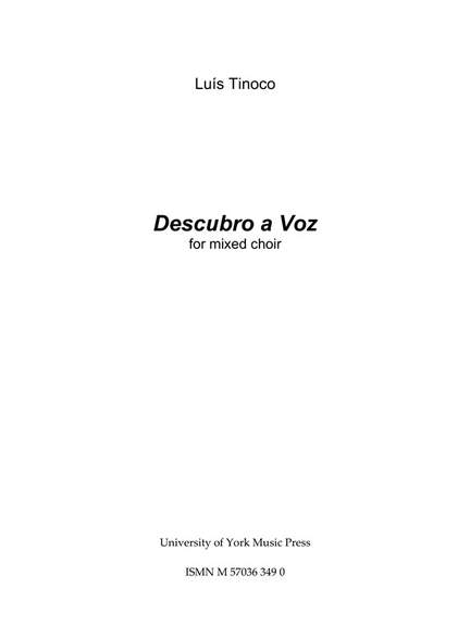 Luís Tinoco: Descubro a Voz