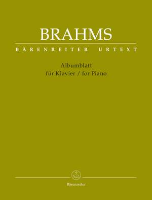 Brahms, J: Albumblatt for Piano (Urtext)