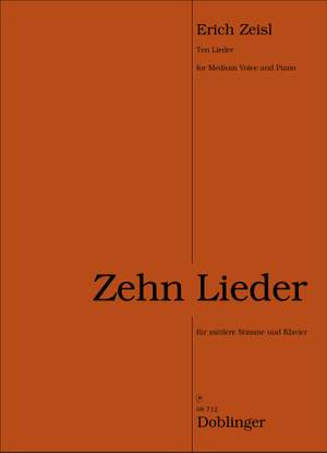 Eric(H) Zeisl: 8 Lieder Für Singstimme und Klavier